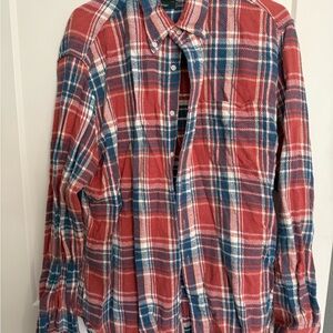 Gitman Brothers flannel Red and Blue Plaid Casual Button Down Shirt